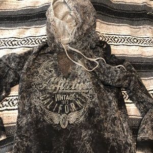 NWOTS Affliction charcoal hoodie